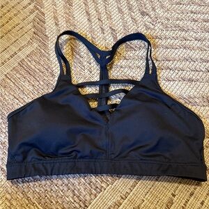 Victoria's Secret VSX Sport Strappy Black Racerback Sports Bra Wireless Medium